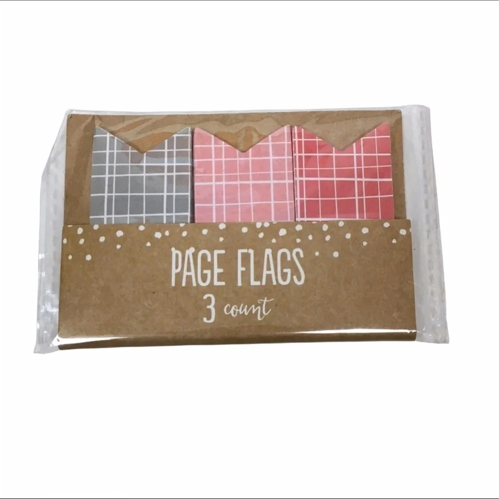 Christmas Plaid Dots Stationery Set Notepad Sticky Notes Page Flags Washi Tape